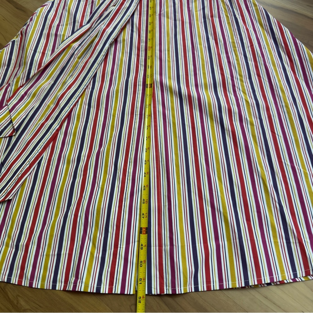 NWT Silvia Tcherassi Roopal midi-dress cotton bow stripe Anthropologie miosotis - Picture 14 of 16
